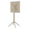 Sky Square Bar Table 24 inch Taupe - Back Angled Folded - Sky Square Bar Table 24 inch Taupe - Back Angled Folded