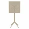 Sky Square Bar Table 24 inch Taupe - Front Folded - Sky Square Bar Table 24 inch Taupe - Front Folded