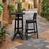 Sky Ares Square Bar Set with 2 Barstools Black - Lifestyle