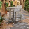 Sky Ares Square Bar Set with 2 Barstools Taupe - Lifestyle