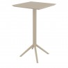 Sky Ares Square Bar Table - Taupe - Front
