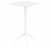 Sky Ares Square Bar Table - White - Angled View