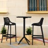 Sky Air Square Bar Set with 2 Barstools Black - Lifestyle 