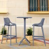 Sky Air Square Bar Set with 2 Barstools Dark Grey - Lifestyle 