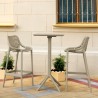 Sky Air Square Bar Set with 2 Barstools Taupe - Lifestyle 