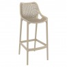Sky Air Square Bar Chair - Taupe - Angled