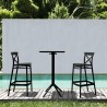 Compamia Sky Cross Square Bar Set with 2 Barstools in Black - Lifestyle