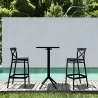 Compamia Sky Cross Square Bar Set with 2 Barstools in Black - Lifestyle - Compamia Sky Cross Square Bar Set with 2 Barstools in Black - Lifestyle