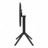 Compamia Sky Round Folding Table 24 inch Black - Side and Folded - Compamia Sky Round Folding Table 24 inch Black - Side and Folded