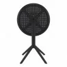 Compamia Sky Round Folding Table 24 inch Black - Back and Folded - Compamia Sky Round Folding Table 24 inch Black - Back and Folded