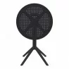 Compamia Sky Round Folding Table 24 inch Black - Front and Folded - Compamia Sky Round Folding Table 24 inch Black - Front and Folded