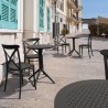 Compamia Sky Round Folding Table 24 inch Black - Lifestyle