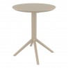 Compamia Sky Round Folding Table in Taupe - Front