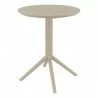 Compamia Sky Round Folding Table in Taupe - Front - Compamia Sky Round Folding Table in Taupe - Front