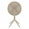 Compamia Sky Round Folding Table in Taupe - Back
