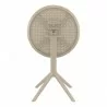 Compamia Sky Round Folding Table in Taupe - Back - Compamia Sky Round Folding Table in Taupe - Back
