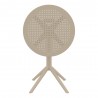 Compamia Sky Round Folding Table in Taupe - Front