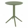 Compamia Sky Round Folding Table in Olive Green - Front - Compamia Sky Round Folding Table in Olive Green - Front