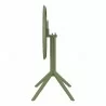 Compamia Sky Round Folding Table in Olive Green - Side - Compamia Sky Round Folding Table in Olive Green - Side
