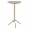 Compamia Sky Round Folding Bar Table in Taupe - Front - Compamia Sky Round Folding Bar Table in Taupe - Front