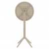 Compamia Sky Round Folding Bar Table in Taupe - Back View