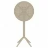 Compamia Sky Round Folding Bar Table in Taupe - Front - Compamia Sky Round Folding Bar Table in Taupe - Front