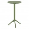 Compamia Sky Round Folding Bar Table in Olive Green - Front