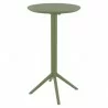 Compamia Sky Round Folding Bar Table in Olive Green - Front - Compamia Sky Round Folding Bar Table in Olive Green - Front