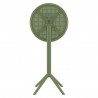 Compamia Sky Round Folding Bar Table in Olive Green - Back View