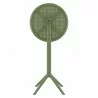 Compamia Sky Round Folding Bar Table in Olive Green - Back View - Compamia Sky Round Folding Bar Table in Olive Green - Back View
