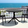 Compamia Sky Round Folding Table 42 inch Black - Lifestyle 2