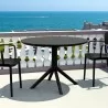 Compamia Sky Round Folding Table 42 inch Black - Lifestyle 2 - Compamia Sky Round Folding Table 42 inch Black - Lifestyle 2