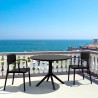 Compamia Sky Round Folding Table 42 inch Black - Lifestyle