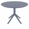 Compamia Sky Round Folding Table 42 inch Dark Gray - Side - Compamia Sky Round Folding Table 42 inch Dark Gray - Side