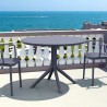 Compamia Sky Round Folding Table 42 inch Dark Gray - Lifestyle 2