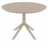 Compamia Sky Round Folding Table 42 inch Taupe - Side Angle
