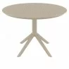 Compamia Sky Round Folding Table 42 inch Taupe - Side Angle - Compamia Sky Round Folding Table 42 inch Taupe - Side Angle