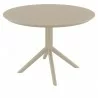 Compamia Sky Round Folding Table 42 inch Taupe - Side - Compamia Sky Round Folding Table 42 inch Taupe - Side