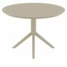 Compamia Sky Round Folding Table 42 inch Taupe - Front - Compamia Sky Round Folding Table 42 inch Taupe - Front