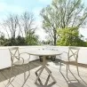 Compamia Sky Round Folding Table 42 inch Taupe - Lifesytle - Compamia Sky Round Folding Table 42 inch Taupe - Lifesytle