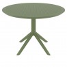 Compamia Sky Round Folding Table 42 inch Olive Green - Side
