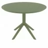 Compamia Sky Round Folding Table 42 inch Olive Green - Side - Compamia Sky Round Folding Table 42 inch Olive Green - Side