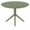 Compamia Sky Round Folding Table 42 inch Olive Green - Side Angled