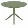Compamia Sky Round Folding Table 42 inch Olive Green - Side Angled - Compamia Sky Round Folding Table 42 inch Olive Green - Side Angled