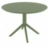 Compamia Sky Round Folding Table 42 inch Olive Green - Front - Compamia Sky Round Folding Table 42 inch Olive Green - Front