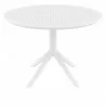 Compamia Sky Round Folding Table 42 inch Olive White - Side - Compamia Sky Round Folding Table 42 inch Olive White - Side