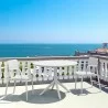 Compamia Sky Round Folding Table 42 inch Olive White - Lifestyle - Compamia Sky Round Folding Table 42 inch Olive White - Lifestyle