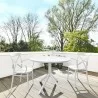 Compamia Sky Round Folding Table 42 inch Olive White - Lifestyle 2 - Compamia Sky Round Folding Table 42 inch Olive White - Lifestyle 2