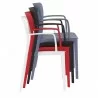 Lisa Outdoor Dining Arm Chair - Stacked - Lisa Outdoor Dining Arm Chair - Stacked