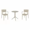 Compamia Loft Bistro Set 3 Piece with 24 inch Table Top in Taupe - Compamia Loft Bistro Set 3 Piece with 24 inch Table Top in Taupe